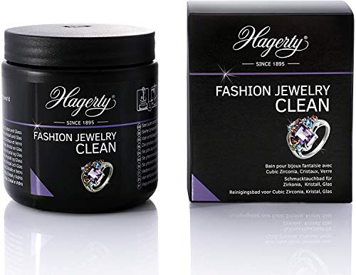 Hagerty Fashion Jewelry Clean Sieradenduikbad 170 ml I Effectieve reiniger voor modesieraden met zirkonia kristalstenen glazen stenen I modesieradenreiniger met onmiddellijke werking I incl. duikmand