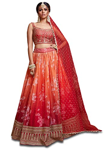 Zeel Clothing Women s Silk Embroidered Semi Stitched Wedding Lehenga 
