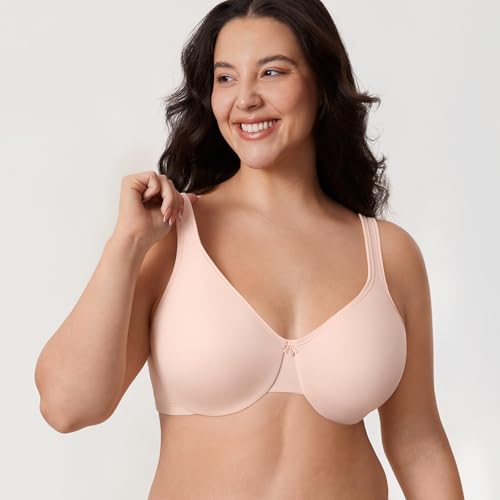 Image of DELIMIRA Women's Minimizer Plus Size Underwire Bras | Smooth, Full Coverage, Seamless, Tshirt Bra