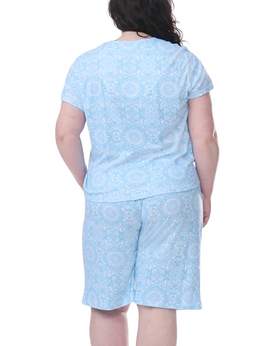 Karen Neuburger womens Plus Size Short Sleeve Bermuda Set4