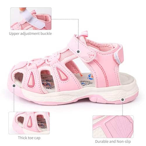 seannel Kids Athletic Sandals Boys and Girls Outdoor Hiking Sports Closed-Toe Sandal Pool Beach Shoes Summer Water shoes4