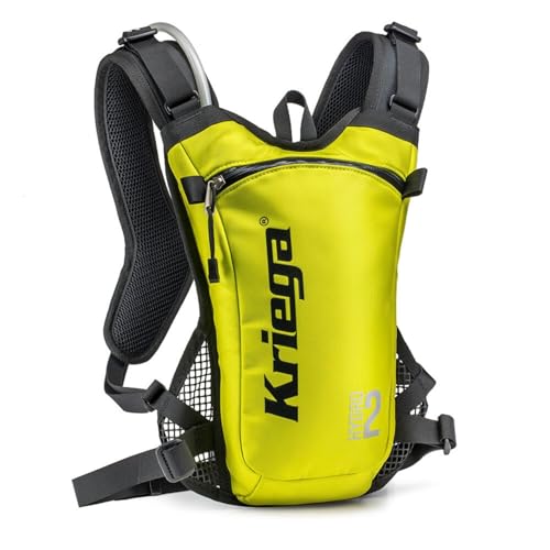 Kriega Hydro 2 Rucksack Wassertasche Trinkbeutel Trinksystem Motocross MX 2 Liter, 6501200, Farbe Gelb