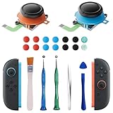 LuxiSync Joycon Joystick 交換用キット Nintend0 Switch 2用 サムスティック修理キット Switch2用 サムスティック2本 ドリフトフィックスツール Y / +ドライバー ピンセット こじ開けツール 14個 サムグリップ