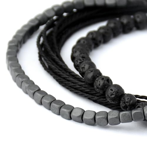 Pulsera artesanal de piedra natural ajustable para hombre miniatura 6