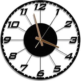 MOXVIO Corsiva 45cm Metal Wall Clock, Italic Numbers Black Metal Wall Clock, 3D Silent Non-Ticking Metal Wall Clock -Decorative Luxury Art For Living, Kitchen, Dining Room, Bedroom, Garden And Patio