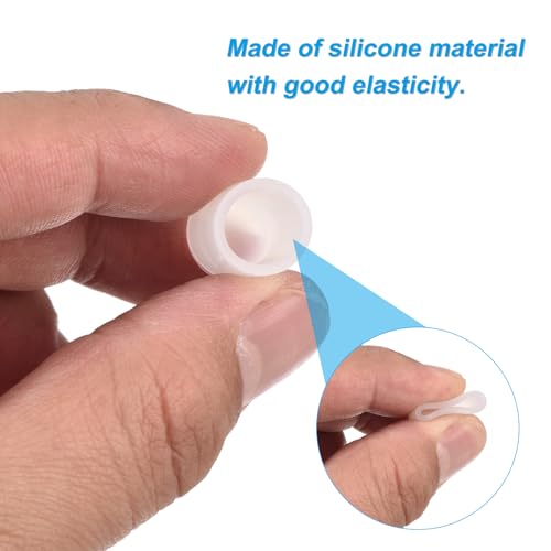 Image of uxcell 48Pcs Silicone End Caps, 10mm(25 /64 inch) ID 19mm(3 /4 inch) Height Round Rubber Elastic Screw Thread Protectors Flexible Screw Bolt Covers Caps for Metal Tube Rod Bolt, Clear