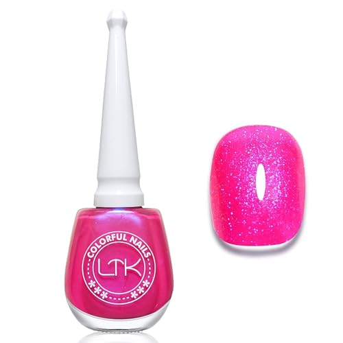 Pearl Esmalte de uñas rosa, 13 ml, secado rápido, sin lámpara UV, no tóxico, a base de agua, esmalte de uñas natural con fórmula vegana, sin esmalte de uñas UV para diseño de uñas (rojo rosa)