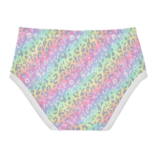 Joisal Cotton Girls Underwear Toddler Pastel Rainbow Colors Leopard Panties for Girl Stylish Kids Undies Briefs 2t2
