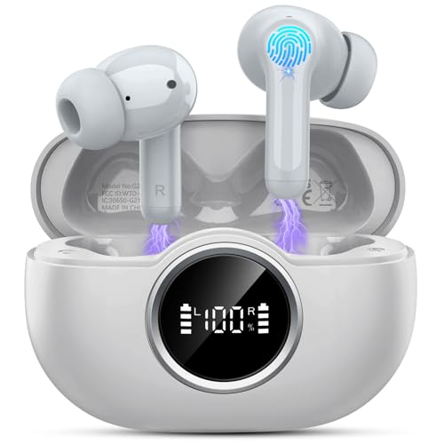 Image of Rinsmola Bluetooth 5.4 Earbuds 3D-Stereo Ear Buds, 4 ENC Noise Cancelling Mic, 40+Hrs USB-C in-Ear Earphones, IP-X7 Waterproof for Laptop Pad Android iOS