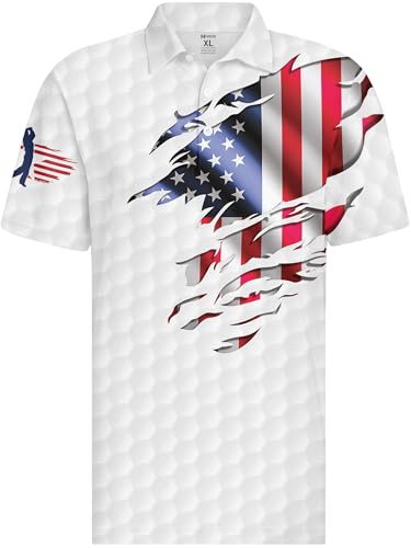 HIVICHI Funny Golf Shirts for Men Crazy Novelty Performance Mens Polo Shirt miniatura 3