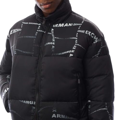 Image of A|X ARMANI EXCHANGE Men's Optical Allover Logo Puffer Jacket