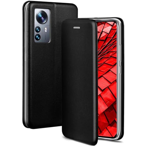 Étui de protection Xiaomi 12 Pro ONEFLOW en cuir noir fin