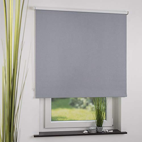 Cocoon Kettenzugrollo Seitenzugrollo Verdunkelungsrollo Rollo Thermo Vorhang Grau 80 x 190 cm