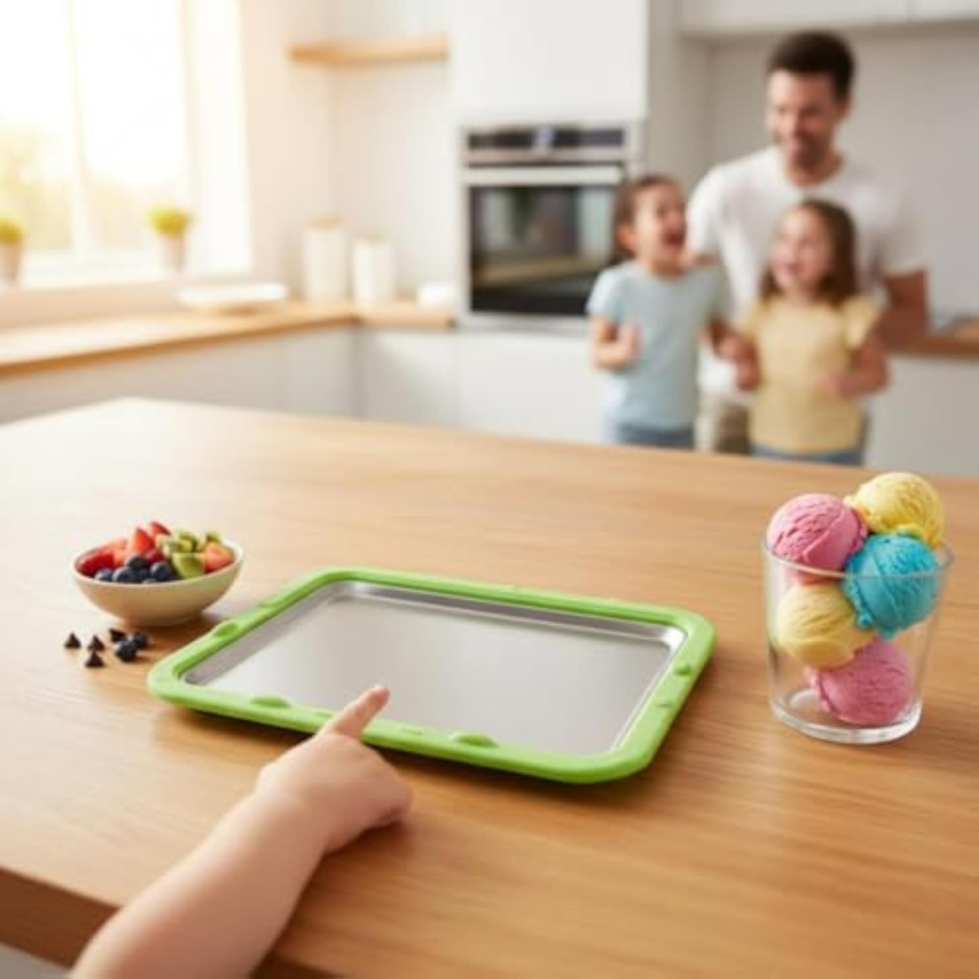 Rolled Ice Cream Machine for Homemade Desserts, Pink