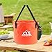 Menolana Outdoor Folding Water Bucket,Portable Car Water Storage Portable Camping Gear Camping Wash Basin for Backpacking, Orange