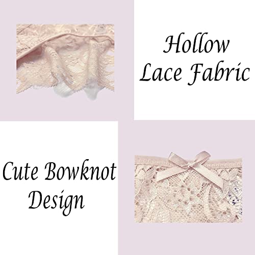 Wetopkim women daily underwear panties pack lace hipster lingerie thong pack of 5(main)