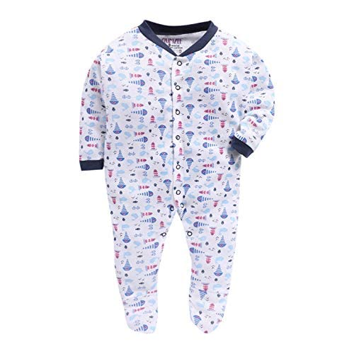 Image of Pooja Baby Rompers Sleepsuit Kid's Cotton All Over Print Night Suits Pack of 3