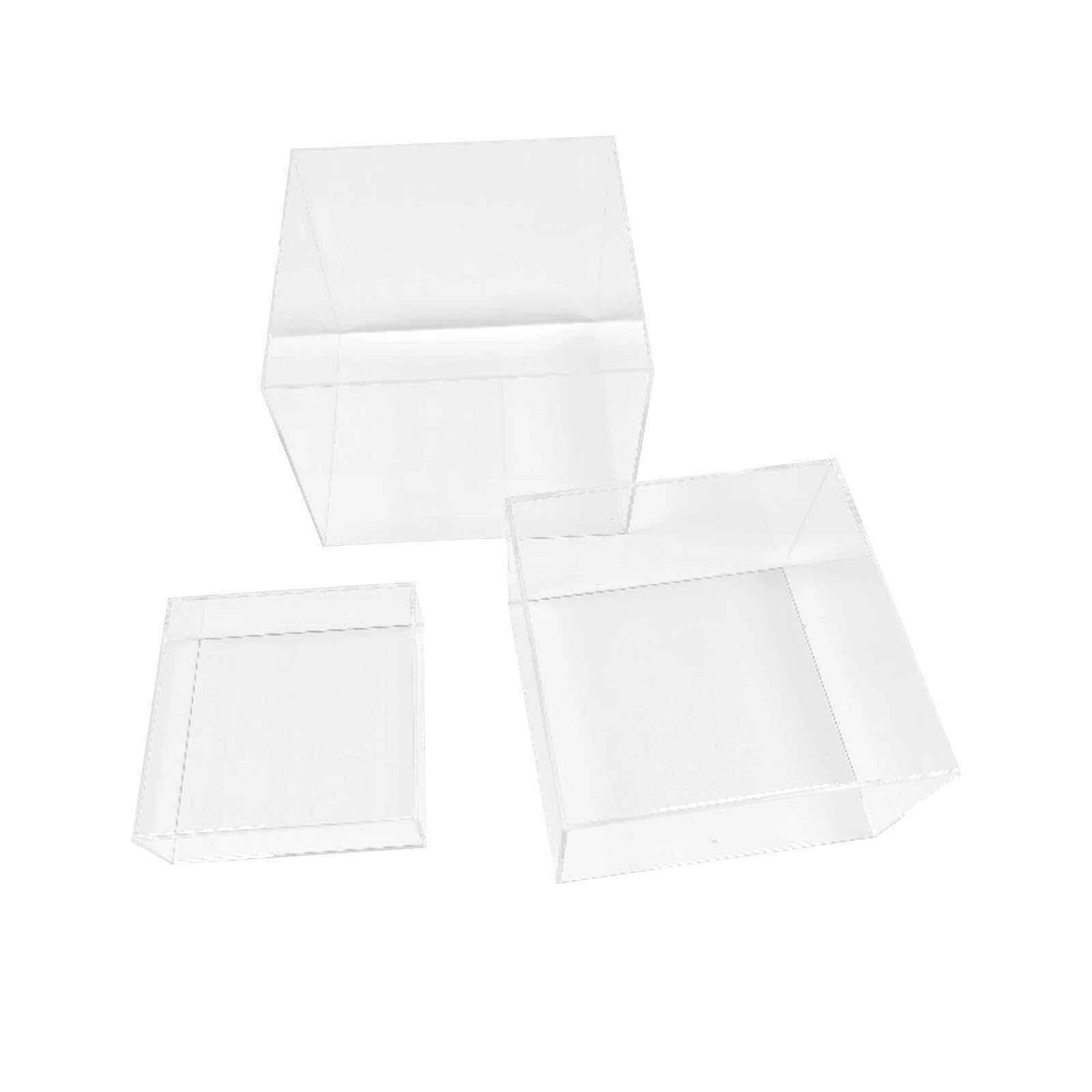 KIXZSAZ Acrylic Buffet Riser Set Stackable Displays With Unique Hollow Bottom Showcasing Food At Special Events Food Riser For Buffet Table Acrylic Display , transparent