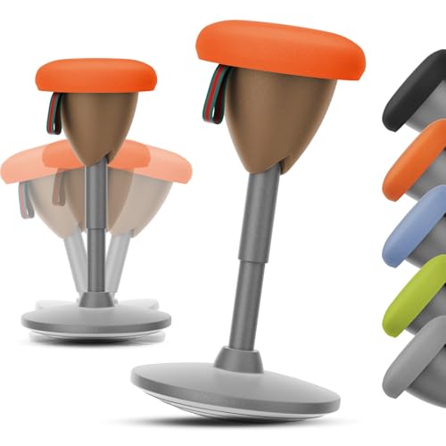 Image of Adjustable Standing Desk Chair, Ergonomic Wobble Stool Standing Desk Stool, Encourage Good Posture, Height Adjustable Stool 19-32 inch, Non-Slip Base, Active Chairs for Adults