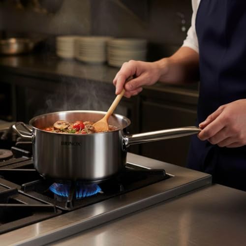 Panela Profissional 4,7L Brinox Aço Inox 24cm Fundo Triplo Com Cabo Cozinha Restaurante Avulsa