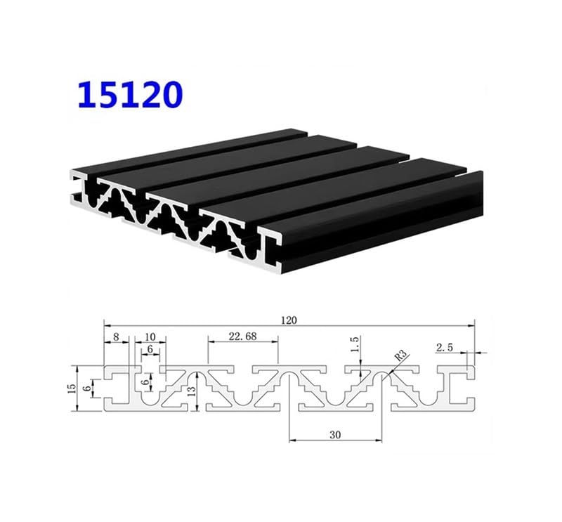 1pc 15120 profil aluminiowy wytłaczany 100mm-1000mm długość anodowana szyna liniowa 15x120 Mm dla majsterkowiczów stół warsztatowy drukarki 3D części CNC(Silver,350mm)