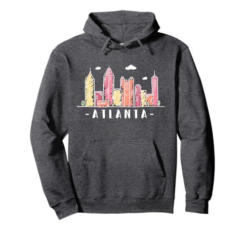 Atlanta Skyline Georgia Colourful City Souvenir Gift Pullover Hoodie