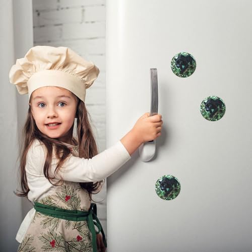 Imán decorativo redondo para refrigerador de cristal vitrificado miniatura 2