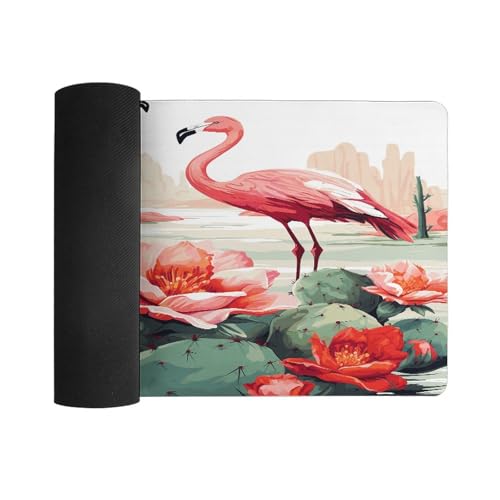 Cactus Flamingo Rose Flowers Pad Mouse Grande Antideslizante miniatura 3
