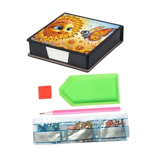 STARTIST ダイヤモンドペインティングノートボックス、メモ用紙収納ボックス、付箋ホルダー、学生や大人向けのダイヤモンドアートDIY, Style C