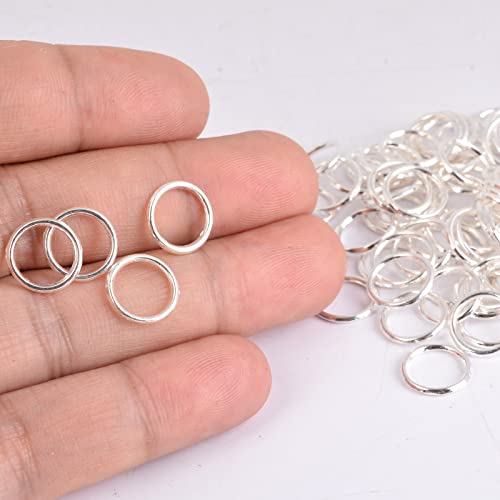 Souarts 12Mm Pack Of 100Pcs Silver Color Closed Jump Rings For Necklace Bracelet Jewelry Making #TOP1