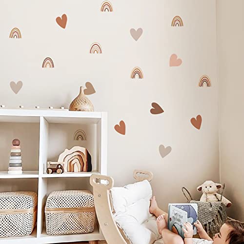 Neukids Boho Heart and Rainbow Children's Wall Stickers Girls Wall Decals Nursery Stickers for Kids Bedrooms Livingroom Kindergarten Window Wall Decor - Image 3