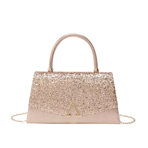 Image of OUAYEMEL Sparkly Evening Handbag Glitter Clutch Bag For Women Wedding Purse