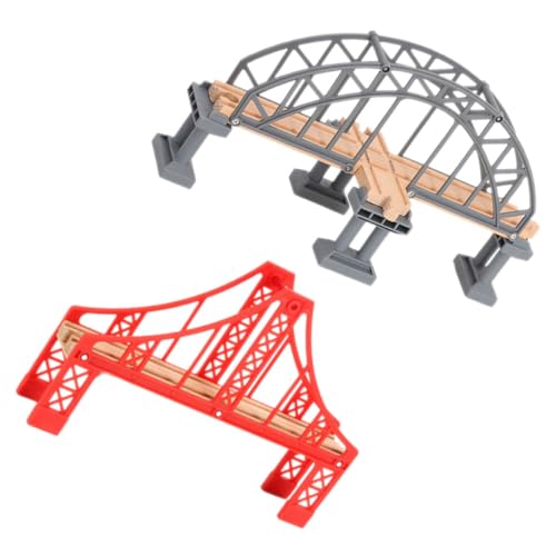 Kisangel 2Pcs Train Track Bridge and Lightweight Railway Bridge Replacement for Creative Train Layouts Safe and Practical Train Track for Hours of Fun