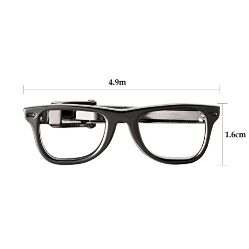 Yoursfs Black Glasses Tie Clip For Men Tie Bar Fashion Accessory Unique Tie Pin #TOP1
