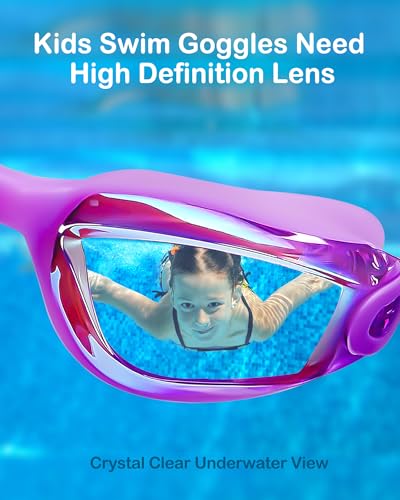 Image of Aegend Kids Swim Goggles, Pack of 2 Swimming Goggles for Children Boys & Girls Age 3-14