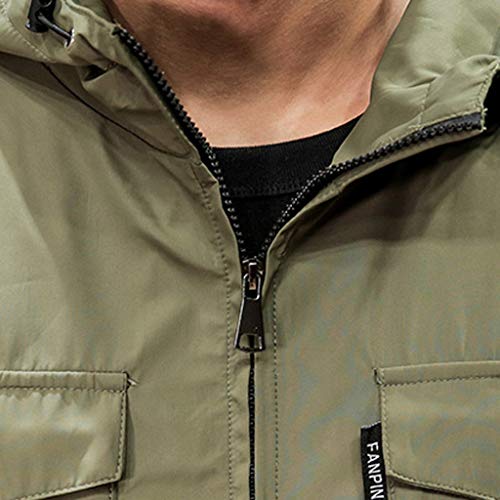 Veste à capuche homme avec fermeture Éclair vêtement vert multicolore