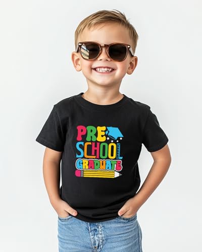 Image of First Day of Preschool Shirt Pre K Shirts for Girls Boys Toddler Kids 1st Day of Kindergarten Gift Cotton Tee 2T-7Y