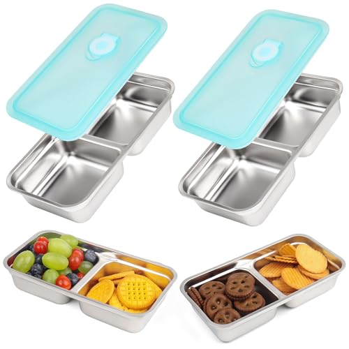 Stainless Steel Reusable Snack Containers (2 Pack)