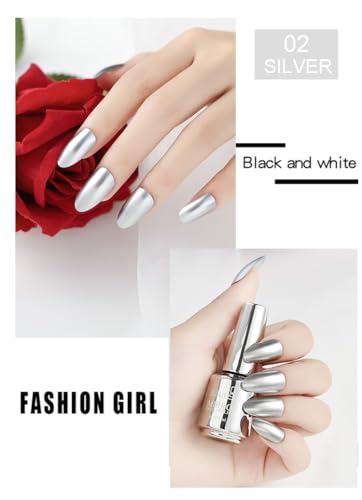Silver Nail Polish - Metallic Mirror Effect for Long-Lasting Shine