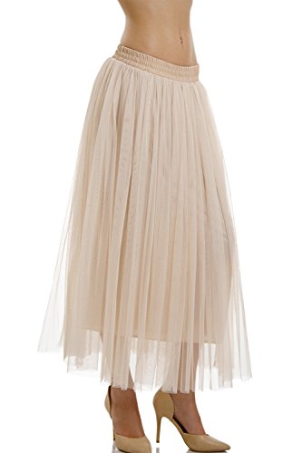 Midi Tulle Ballet Skirt- Straight Bottom Tutu with Elastic Waistband2