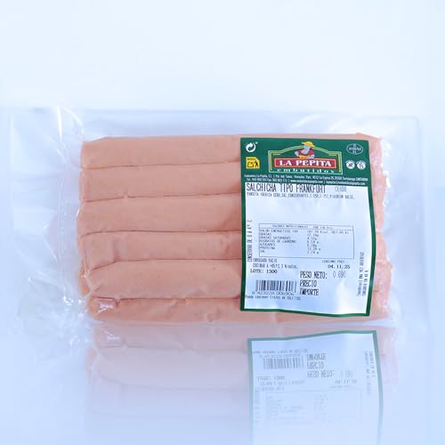 EMBUTIDOS LA PEPITA – Salchichas Frankfurt de Cerdo 100% Español | 10 Unidades envasadas al vacío | 650 gr|Receta Tradiciona| Cocidas y Listas para Calentar