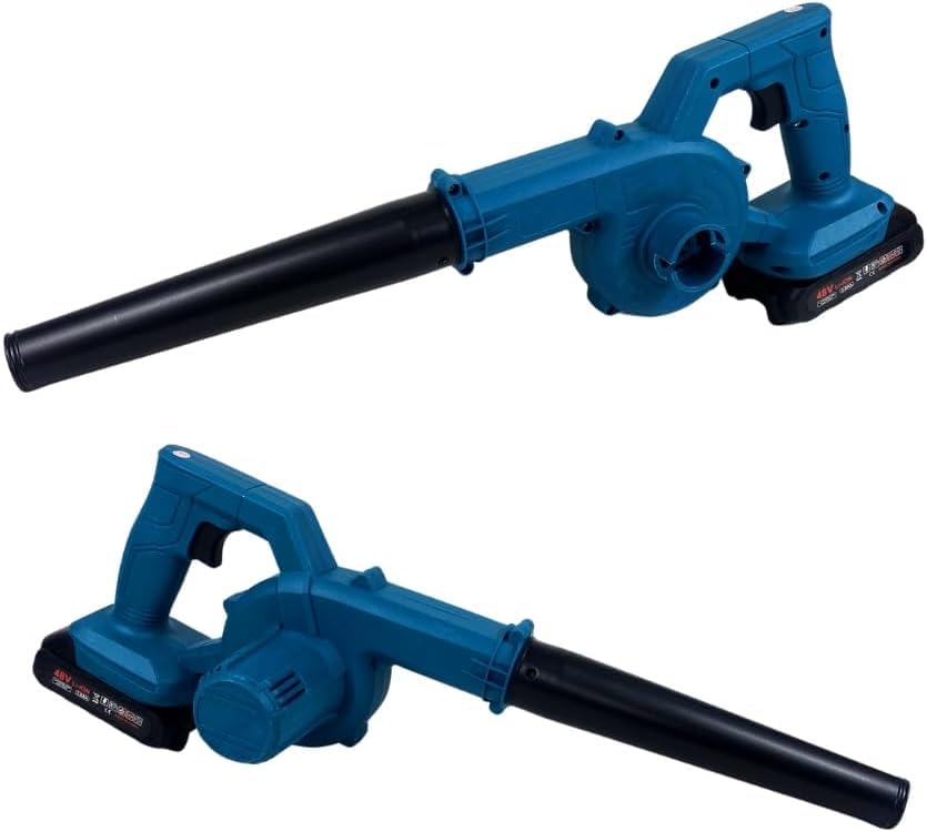 Soplador a batería, soplador eléctrico con doble batería, soplador de hojas, mantenimiento de jardín, ligero para césped, patio, soplar hojas y polvo