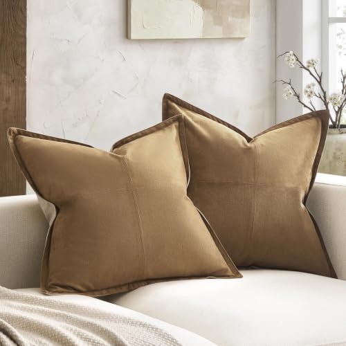 16x16 Pillow Covers Set of 2 Decorative Suede...
