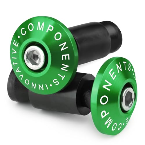 Par de tapones de manillar de motocicleta, CNC de aluminio para manillar universal de 22mm 7/8", verde