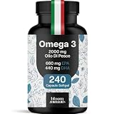Omega 3 Capsule – 240 capsule softgel (4 Mesi) – 2000 mg al giorno