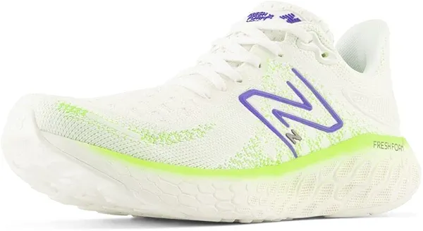 New Balance Women's Fresh Foam X 1080 V12 Running Shoe, Sea Salt/Electric Indigo, 5 M