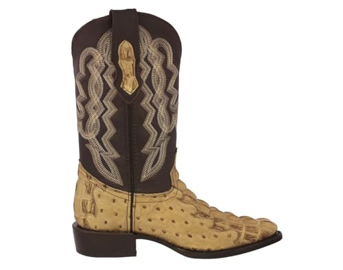 Texas Legacy Mens Sand Western Wear Cowboy Boots Crocodile & Ostrich Print J Toe2
