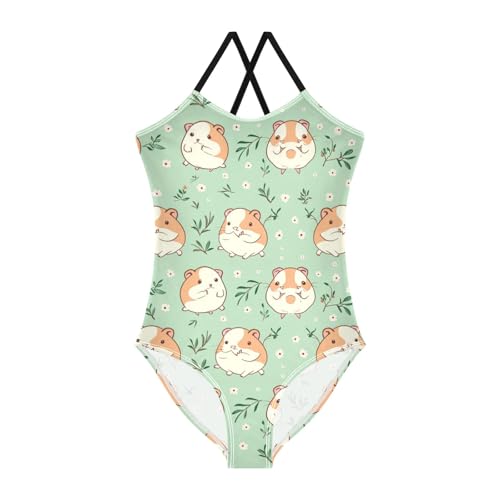 Image of Girls Swimsuit Little Cute Cat and Ice Cream One Piece Swimwear