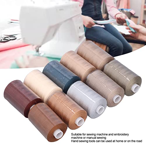 Set de 10 hilos para máquina de coser Arythia, poliéster, color gris, alta resistencia miniatura 4