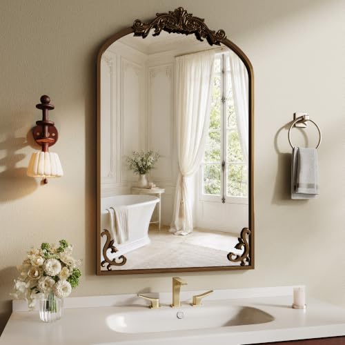 Image of Koonmi Vintage Wall Mirror, 36 inchx24 inch Arched Antique Mirror